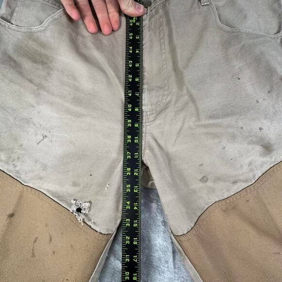 Distressed Scheels Outfitters Canvas Double-Knee Work Pants Size 38x34 - Picture 7 of 8